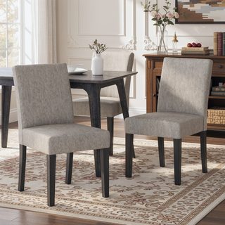 Sunvega Contemporary Upholstered Dining Chairs with Rubberwood Legs and Tapered Design