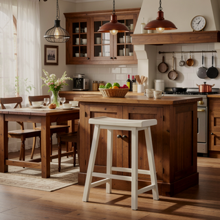 Sunvega Ergonomic Gray Wood Counter Height Stools with Curved Saddle Seat