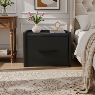 Sunvega Wall Mounted Nightstand with Drawer for Bedroom or Living Room