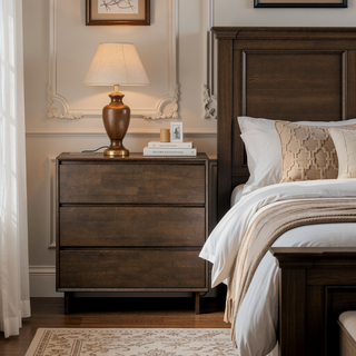 Sunvega Compact Four-Drawer Chest with Felt-Lined Drawer and Mitered Trim