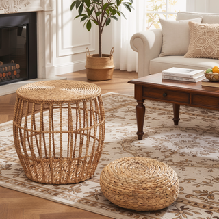 Sunvega Natural Water Hyacinth Woven Tatami Floor Cushion for Zen Meditation Yoga