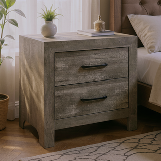 Sunvega Natural Finish Full Bed with Headboard Footboard and Rails