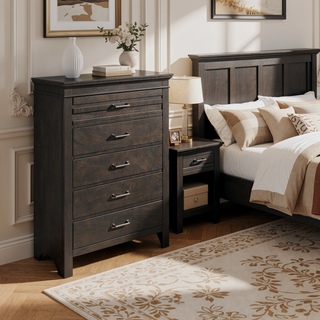 Sunvega White Finish Transitional Style Wooden Nightstand with 2 Dovetail Drawers