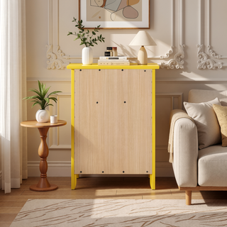 Sunvega Bright Yellow Fully Assembled Nightstand with Drawer for Small Spaces