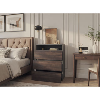 Sunvega Aberdeen Bedroom Dresser with Four Large Drawers in Matte Gray