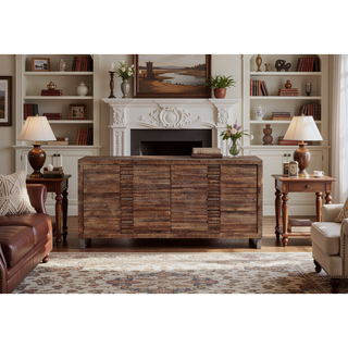 Sunvega Andria Reclaimed Oak Dresser with Six Spacious Drawers and Metal Hardware