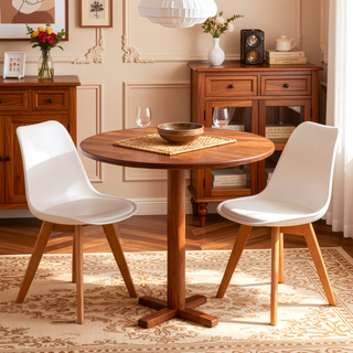 Sunvega Modern Style Dining Chairs with Wooden Legs and Thickened Cushion for Kitchen