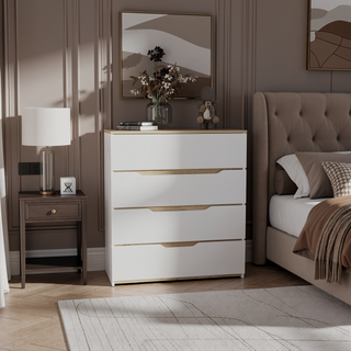 Sunvega California Drawer Dresser with Four Spacious Drawers and Superior Top