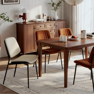 Sunvega Mid Century Modern Retro French Style Dining Chairs Set of 2 with Walnut Bentwood Back