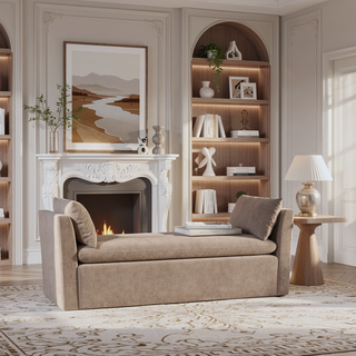 Sunvega Modern Upholstered Bench with Plush Foam Cushioning and Rounded Arms