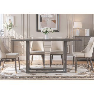 Sunvega 72-Inch Dark Gray Acacia Wood Counter Table with Burnished Aged Finish
