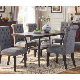 Sunvega Contemporary Natural Wood Rectangular Dining Table with Storage Shelve