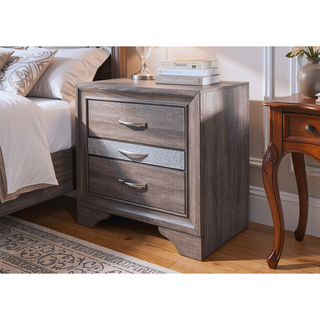 Sunvega Modern Nightstand with 3 Spacious Drawers and Jewelry Organizer