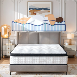 Sunvega King Size Hybrid Mattress with Memory Foam and Individually Wrapped Springs