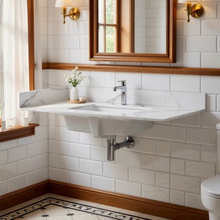 Sunvega Montary Carrara Gold Sintered Stone Vanity Top with Side Splash