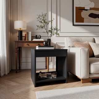 Sunvega Compact Modern Night Table with Spacious Shelf for Bedroom