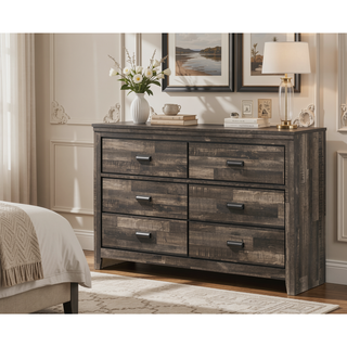 Sunvega Contemporary Brown Mix Finish Nightstand with Two Storage Drawers and Black Metal Pull
