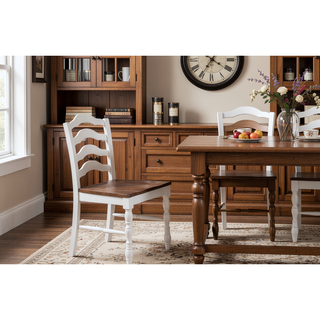 Sunvega 5 Piece Counter-Height Dining Set with Oak Top Table and 4 Ladder Back Chairs