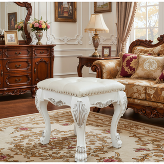 Sunvega Dresden II Bone White Finish Nightstand with Two Spacious Storage Drawers