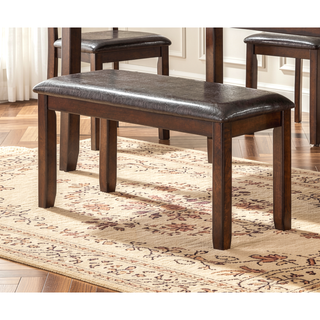 Sunvega Contemporary Espresso Finish Dining Set with Cushioned Ladder Back Chairs and Bench