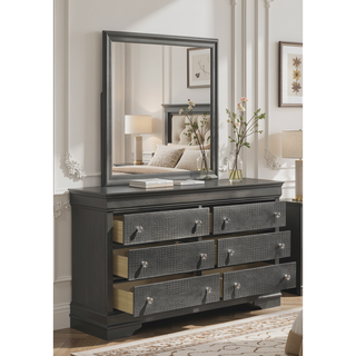 Sunvega Blaze Modern Style White Wood Dresser with Six Spacious Drawers