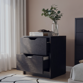 Sunvega Dillon 2 Drawers Nightstand with Large Storage Top Surface