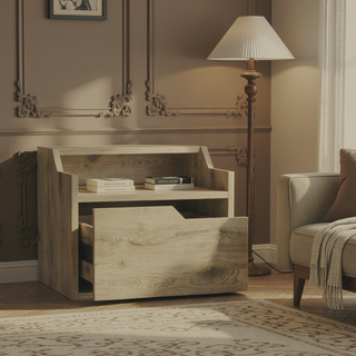 Sunvega Floating Nightstand with Spacious Drawer and Dual-Tier Surface for Bedroom
