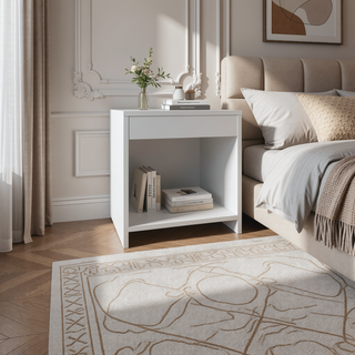 Sunvega Compact Modern Night Table with Spacious Shelf for Bedroom
