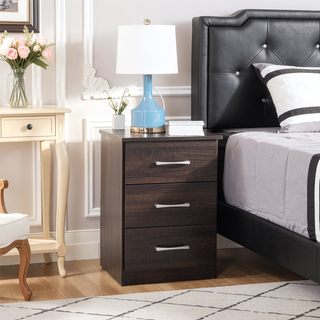 Sunvega Sandle Wood Contemporary Nightstand with Spacious Top for Compact Spaces