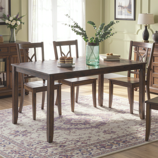 Sunvega Walnut Square Wood Dining Table for Kitchen with Counter Height and Tapered Legs