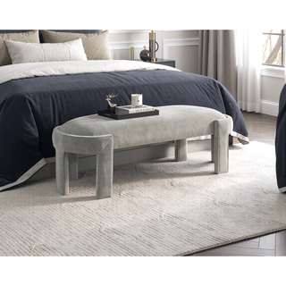 Sunvega Green Velvet Upholstered Bench with Foam Cushioned Seat and Durable Plywood Frame