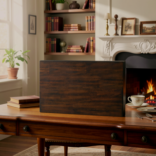 Sunvega Brown Mango Veneer Nightstand with 3 Dovetail Drawers and Dark Bronze Pulls