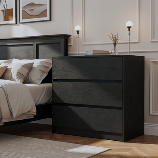 Sunvega White 3-Drawer Dresser with Metal Rails for Effortless Quiet Movement