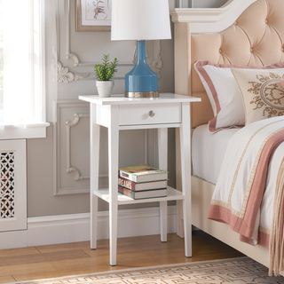 Sunvega Bright Pink Contemporary Nightstand with Durable Construction for Modern Decor