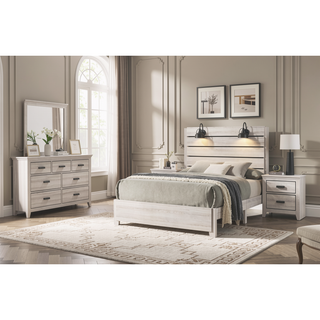 Sunvega Contemporary Brown Mix Finish Nightstand with Two Storage Drawers and Black Metal Pull