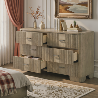 Sunvega Antique Oak Finish Transitional Rustic Nightstand with 2 Storage Drawers