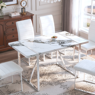 Sunvega Round MDF Dining Table for Kitchen with 42 Inch Spacious Tabletop