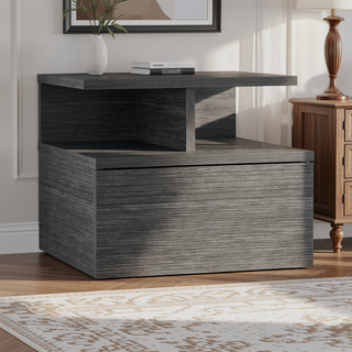 Sunvega Blue Floating Nightstand With Drawer And Shelves For Storage And Decor