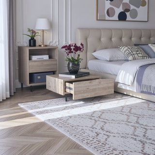 Sunvega Wall-Mounted Nightstand with Drawer for Bedroom and Living Room