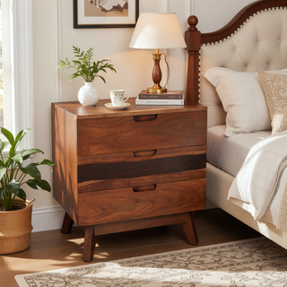 Sunvega Acacia Wood Live Edge Inspired Sierra Small Chest Nightstand