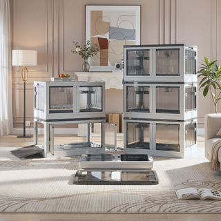 Sunvega Collapsible Storage Bins with Wheels and Lids for Effortless Stacking