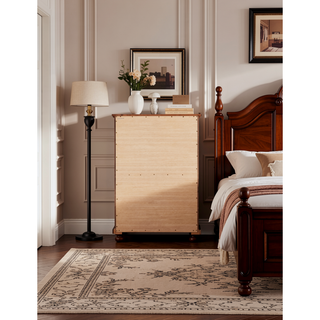 Sunvega Gray Modern Nightstand with Full Extension Drawers and Felt-Lined Top