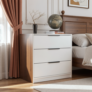 Sunvega Maryland Three Drawer Dresser with Superior Top in Black Wengue Pine Finish