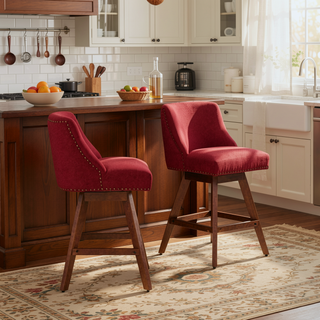 Sunvega 360-Degree Swivel Barstools with Soft Foam and Steel Spring Filler