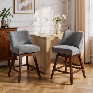 Sunvega 360-Degree Swivel Barstools with Soft Foam and Steel Spring Filler