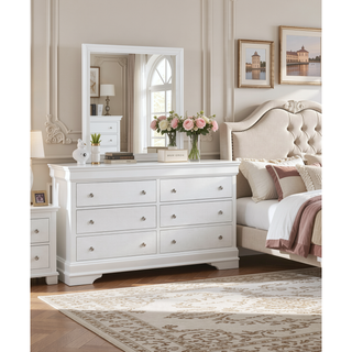 Sunvega Crystal Embellished Contemporary Dresser with Textured Crocodile Drawers