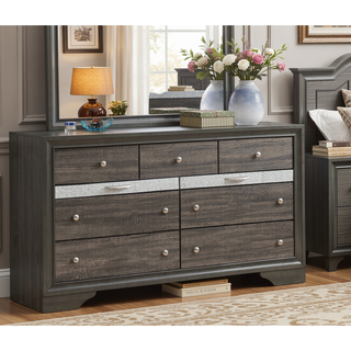 Sunvega Dark Brown Tufted Polyurethane Upholstered King Size Bed Frame