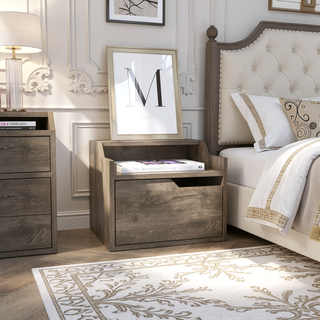Sunvega Floating Nightstand with Single Drawer and Sleek Two-Tiered Shelf Surfaces for Bedroom