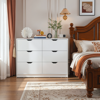 Sunvega Black Double Dresser with 4 Large Drawers and 2 Pulldown Cabinets