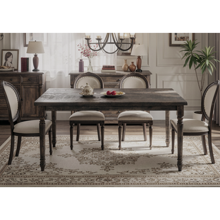 Sunvega Weathered Gray Finish Claudia II Rectangular Dining Table with Wood Veneer
